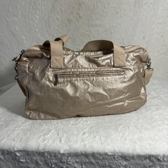 Kipling Metallic Mara Gold Nylon Crossbody/Shoulder Bag  Dual Front Pockets - Picture 4 of 9